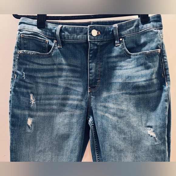 White House Black Market Women's Medium Blue Straight-Leg Jeans - Picture 3 of 6